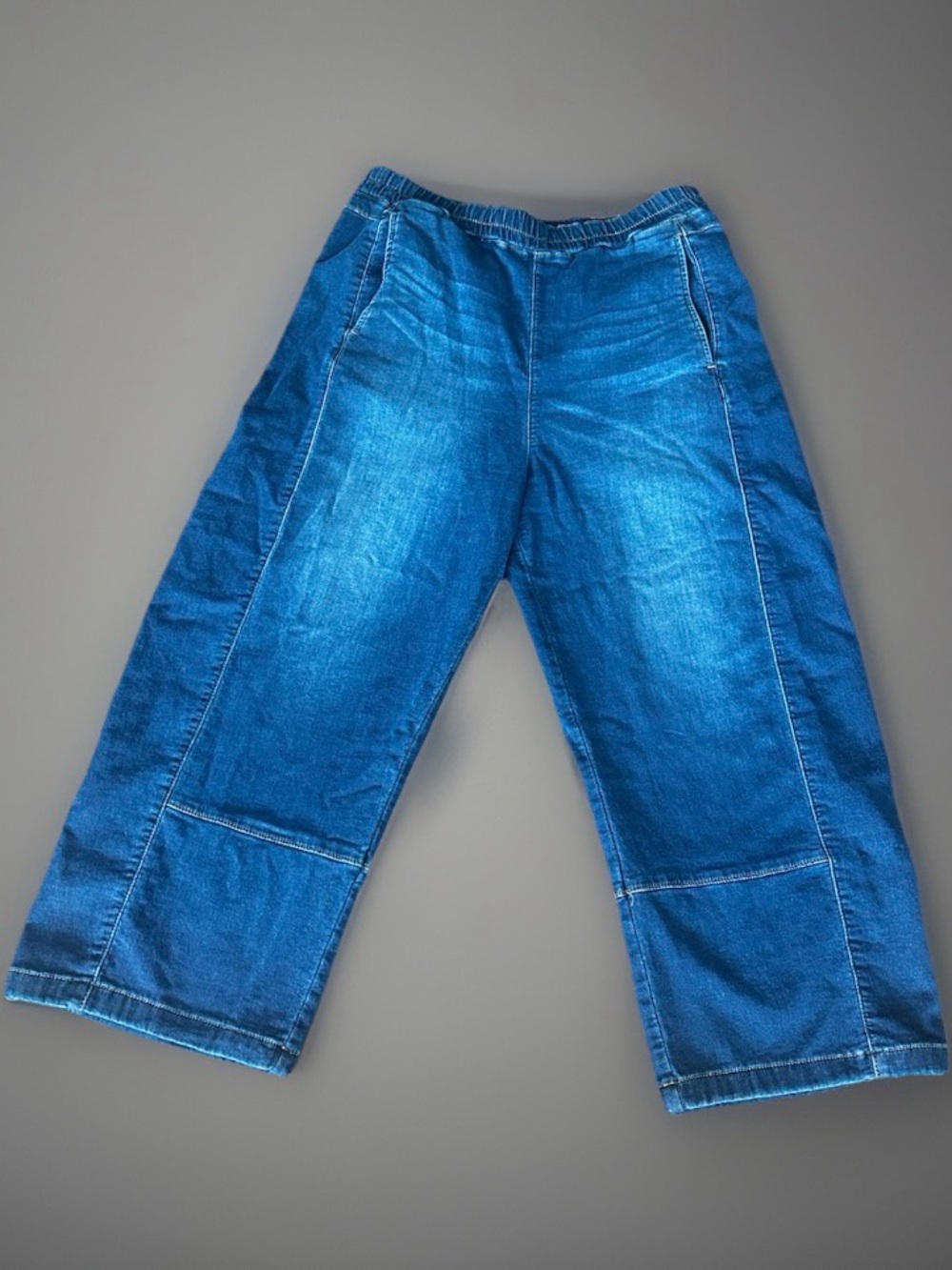 Anthropologie Pilcro Pull On Barrel Wide-Leg Blue Denim Jeans - Picture 7 of 8